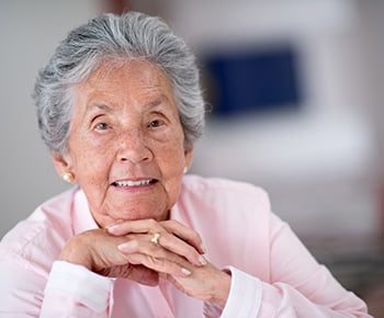 Elderly woman smiling