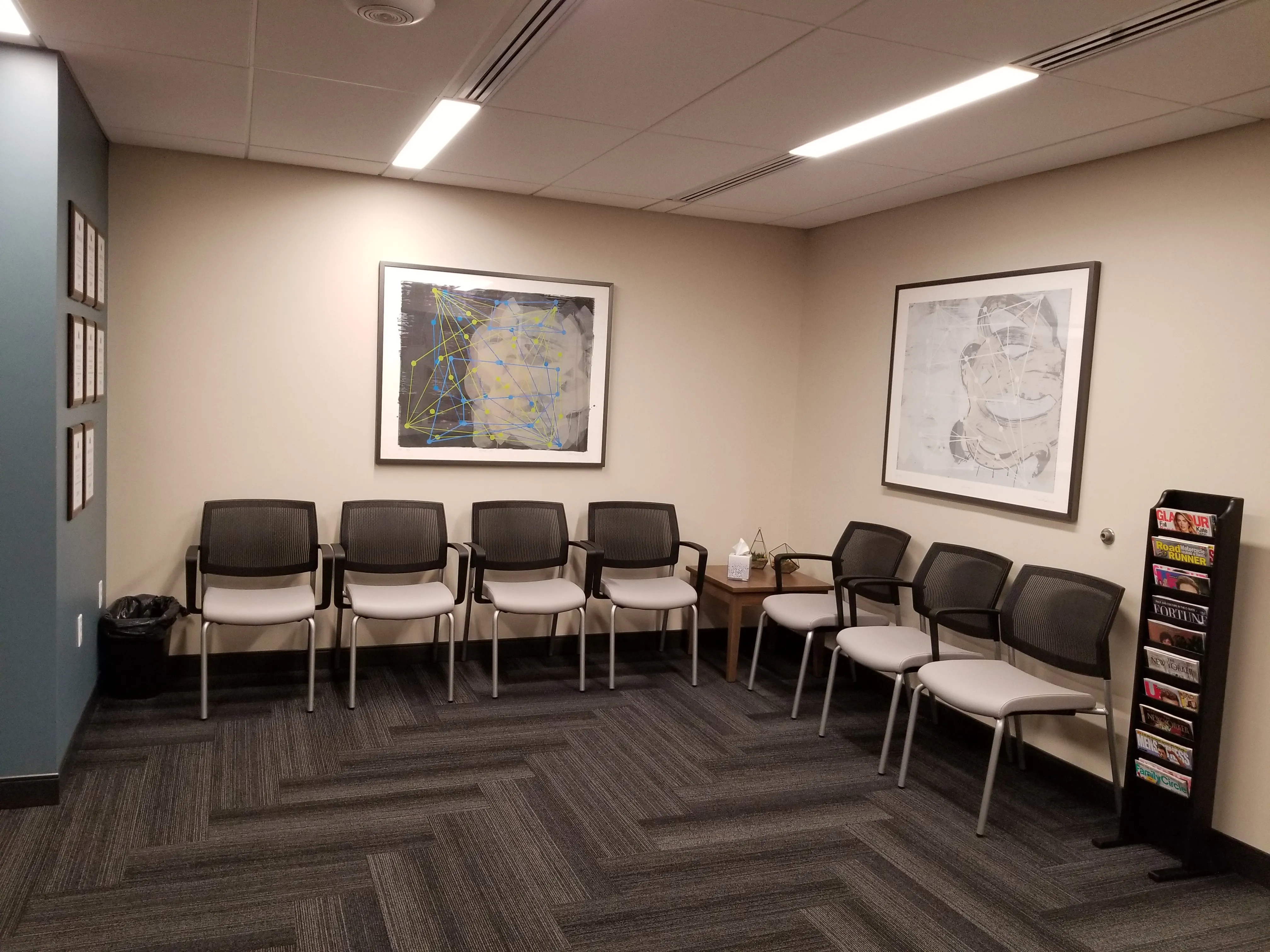 Waiting room at the South Hills office